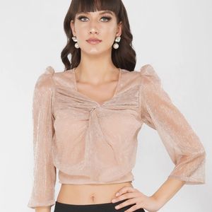 Midnight Pastel Pink Twisted Top By Attic Salt