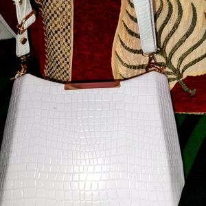 Trendy White Sling Bag