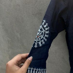 New Unused Heavy Embroidery Denim Kurta