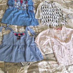 Combo Of 4 Tops For 8 Year Old Girl