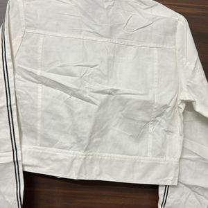 Women Denim White Jacket