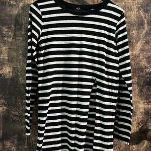 Black And White Strips Long Tshirt