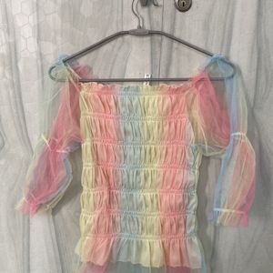 Stretchable Multicolour Top