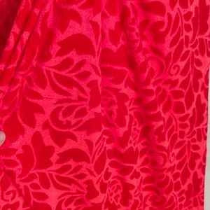 Velvet Shaneel Tomato Red Fabric