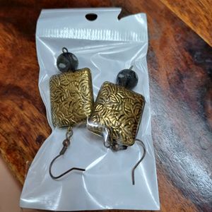 Stylish Handcrafted Earrings In Brass