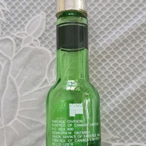 Vintage Empty Faberge Brut mini green glass Bottle