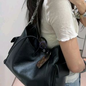 BlackLambskinCowhide-leather trimMicrofiber Bag