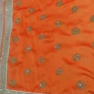 Orange Nd Yellowish Colour Combination Saree