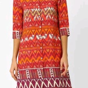 Folk Print Jaipuri Straight Kurta