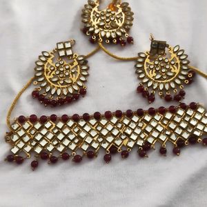 Maroon Jewellery Set