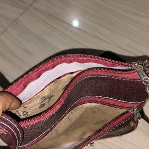 Beautiful Red Coloured Hand Bag In Good Condition