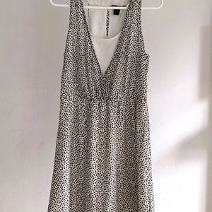 H&M Black&White Speckled Chiffon Dress