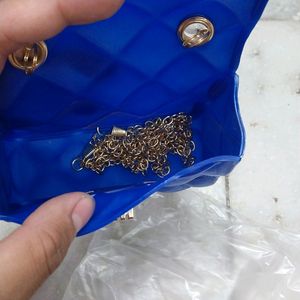 Silicon Mini Sling Bag With Golden Chain