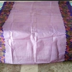 Paper Silk Purple Border Saree 💜