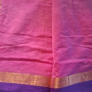 Pink Cotton Silk Saree