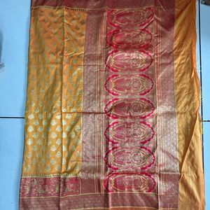 Mustard Yellow Art Silk Saree