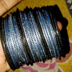 Black,Blue,And, Light Blue Aesthetic Metal Bangel