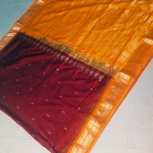 Maroon Colour Pure Gadwal Saree