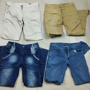 Combo Of 4 Men's Pants