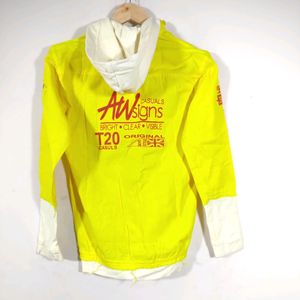 Yellow Printed Full Sleeves Hoodie Jacket (Men's)