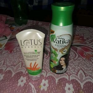 Dabur Vatika Oil with Lotus Whiteglow Scrub