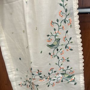 Cotton Double Layer Palazzo With Embroidery