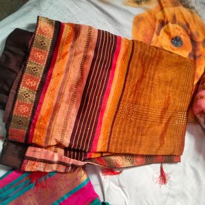 Combo Sarees Tissue And Cotten Silk Saree