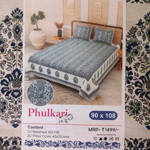 Phulkari Cotton Bedsheet Of Popular Design