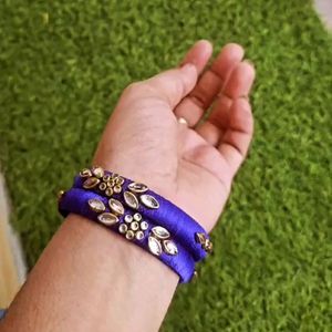 Kundan Silk Thread Bangle