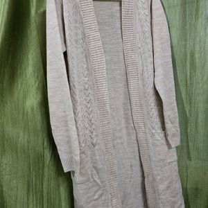 Knee Length Shrug /open Sweater