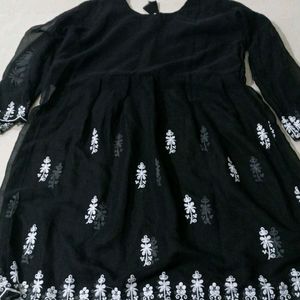 Black Embroidered ChikanKari Kurta