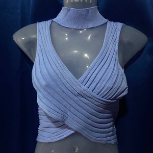 Blue Crop Top - Wrap Design