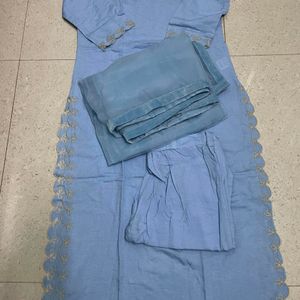 Blue Kurta Set With Dupatta