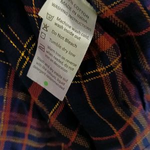 Red Blue Checked Shirt 6 Xl, Pure Cotton