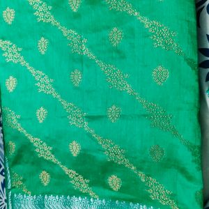 Raw Silk Green Saree