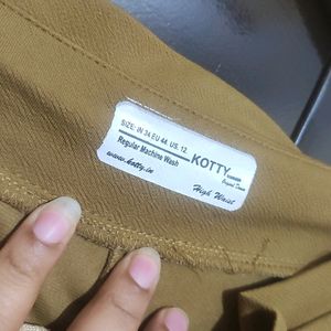 Khaki High Waist Trouser Pant For 34 Size