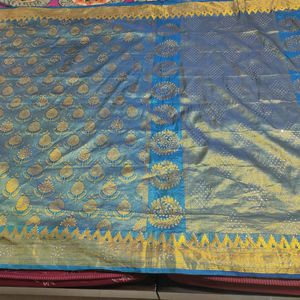 Blue Bridal Kanchipuram Saree