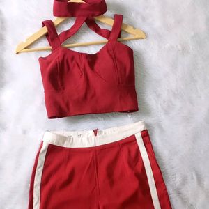 Sexy Dark Red Coord Set