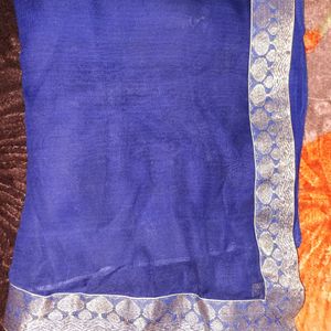 Navy Blue Printed Saree