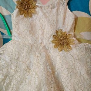 Pretty White Frock ( No Stain) Like New