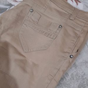 Ankle Length Beige Jeans