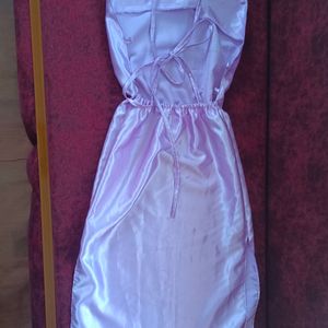 Satin Lavender Shiny Dress For Women