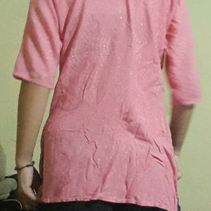 Pink Jaipuri Print Kurta.