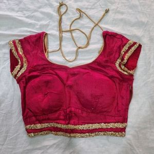 Pretty Pink Sequence Paded Blouse