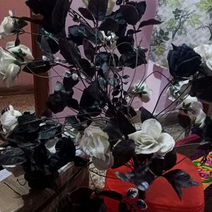 Today Offer Artificial Black And White Rose