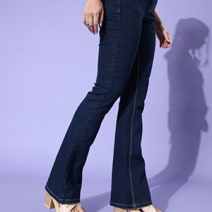 Here&Now Bootcut Stretchable Navy Blue Jeans