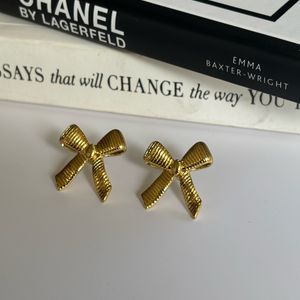 Ribbed Bow Studs Anti Tarnish