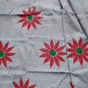 Floral Print Sunflower Saree (Grey)