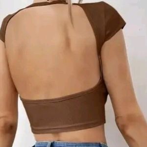 Brown Backless Top