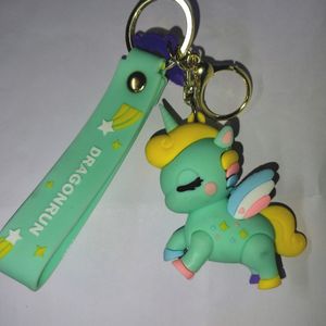 Green Unicorn Key Chain